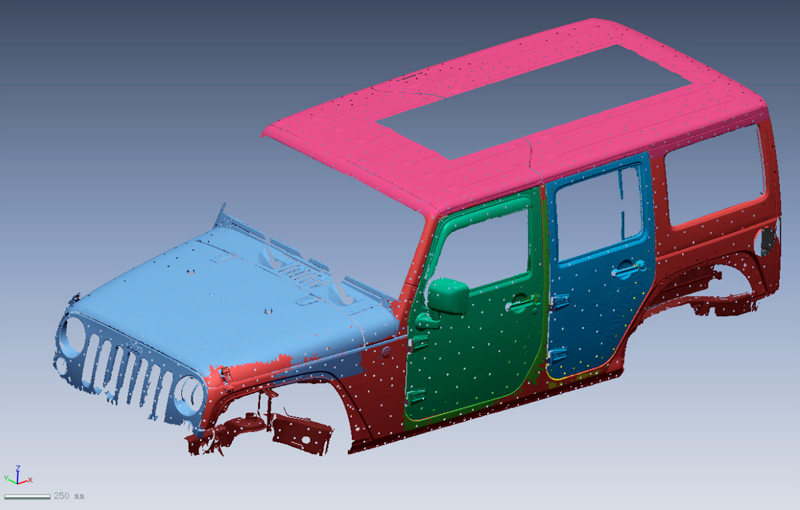 利用GREENSCAN針對(duì)吉普車外觀進(jìn)行逆向建模